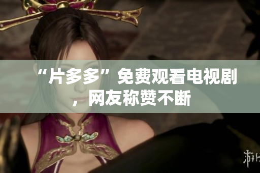 “片多多”免费观看电视剧，网友称赞不断