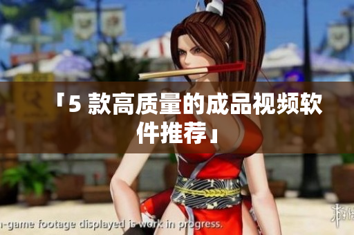 「5 款高质量的成品视频软件推荐」