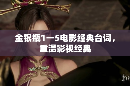 金银瓶1一5电影经典台词，重温影视经典