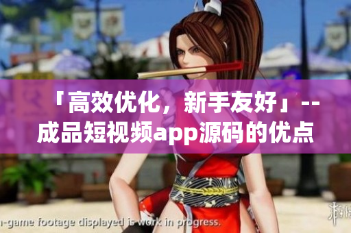 「高效优化，新手友好」--成品短视频app源码的优点