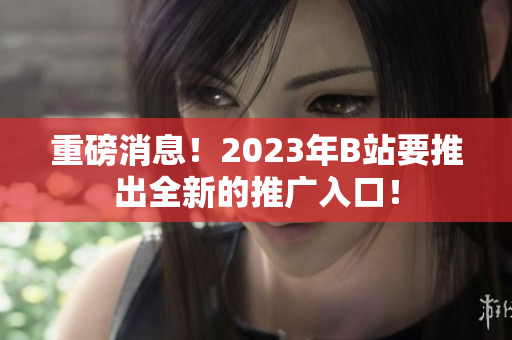 重磅消息！2023年B站要推出全新的推广入口！
