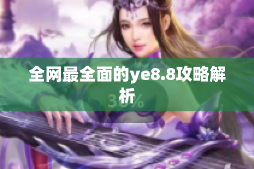 全网最全面的ye8.8攻略解析