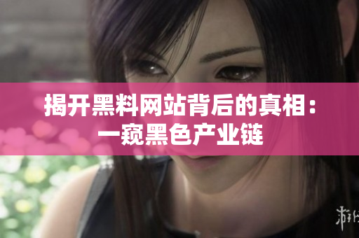 揭开黑料网站背后的真相：一窥黑色产业链