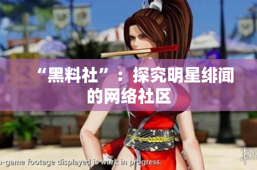 “黑料社”：探究明星绯闻的网络社区