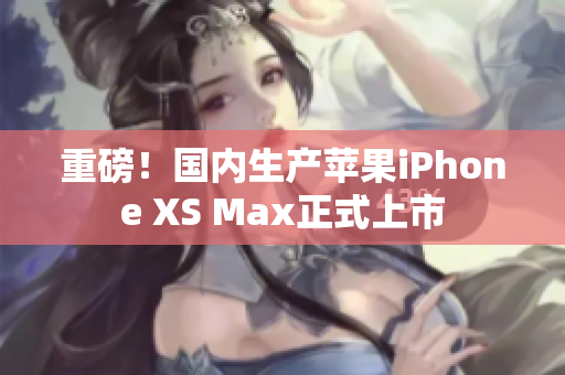 重磅！国内生产苹果iPhone XS Max正式上市