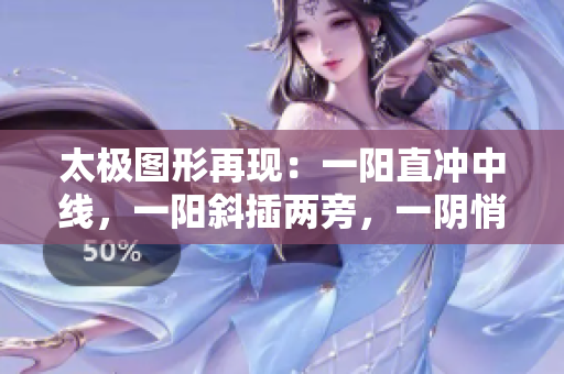 太极图形再现：一阳直冲中线，一阳斜插两旁，一阴悄然回缩