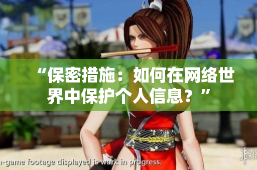“保密措施：如何在网络世界中保护个人信息？”