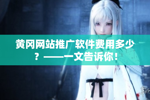 黄冈网站推广软件费用多少？——一文告诉你！